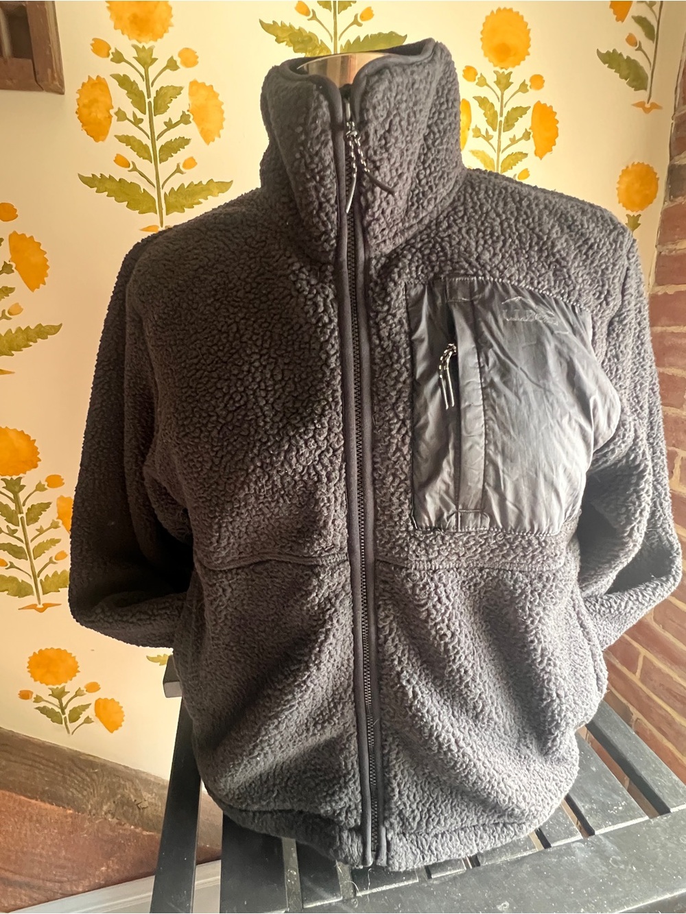 LL BEAN BLACK MOUNTAINSIDE SHERPA XS PETITE JACKET